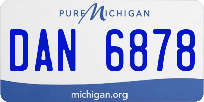 MI license plate DAN6878