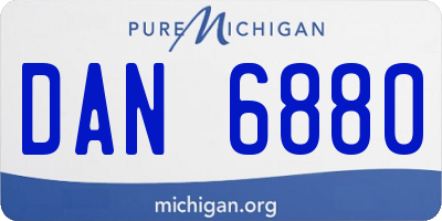 MI license plate DAN6880