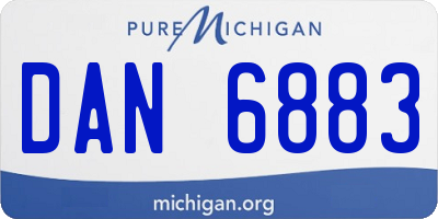 MI license plate DAN6883