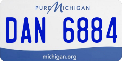 MI license plate DAN6884