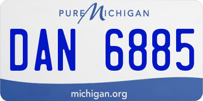 MI license plate DAN6885