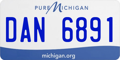 MI license plate DAN6891