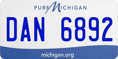 MI license plate DAN6892