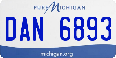 MI license plate DAN6893