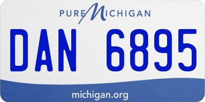 MI license plate DAN6895