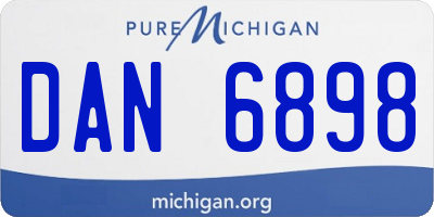 MI license plate DAN6898