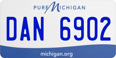 MI license plate DAN6902