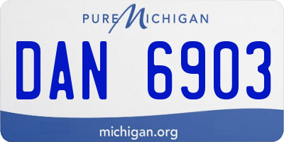 MI license plate DAN6903