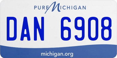 MI license plate DAN6908