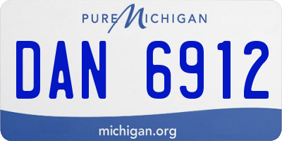 MI license plate DAN6912