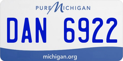 MI license plate DAN6922