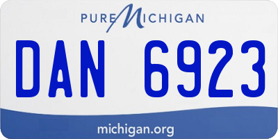 MI license plate DAN6923