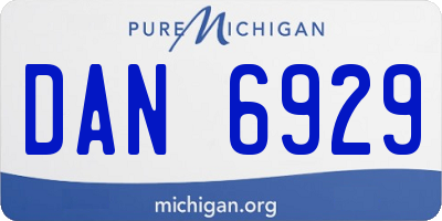 MI license plate DAN6929