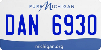 MI license plate DAN6930