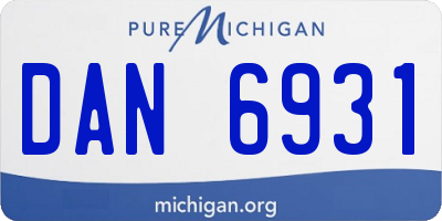 MI license plate DAN6931