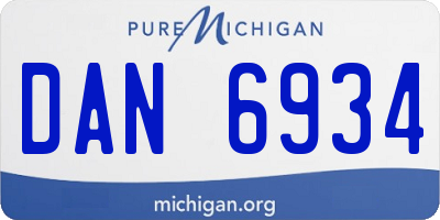 MI license plate DAN6934