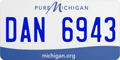 MI license plate DAN6943