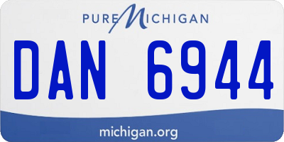 MI license plate DAN6944