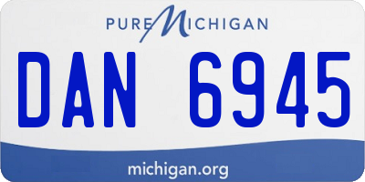 MI license plate DAN6945