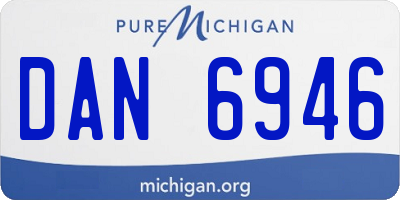 MI license plate DAN6946