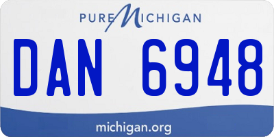 MI license plate DAN6948
