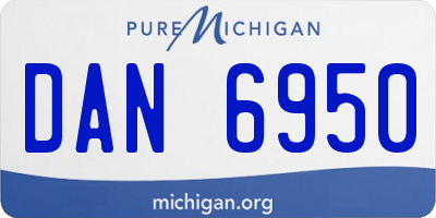 MI license plate DAN6950