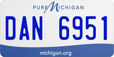 MI license plate DAN6951
