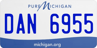 MI license plate DAN6955