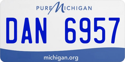 MI license plate DAN6957