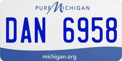 MI license plate DAN6958