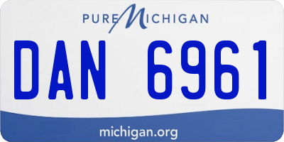 MI license plate DAN6961
