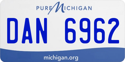MI license plate DAN6962