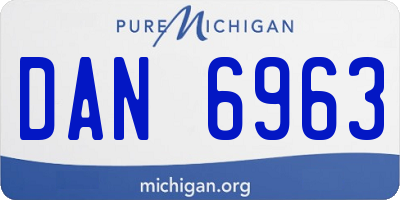 MI license plate DAN6963