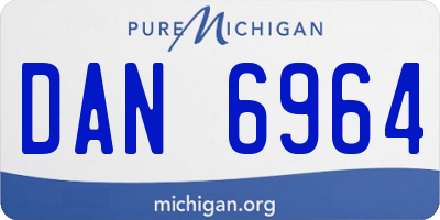 MI license plate DAN6964