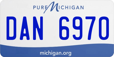 MI license plate DAN6970