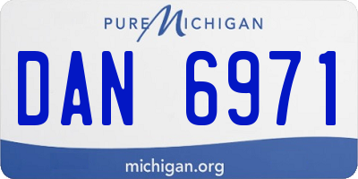 MI license plate DAN6971