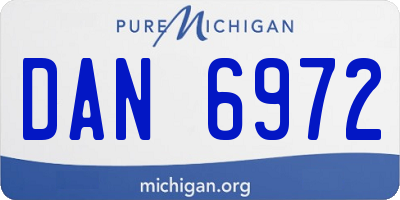 MI license plate DAN6972