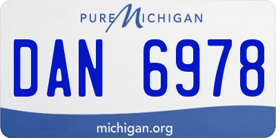 MI license plate DAN6978