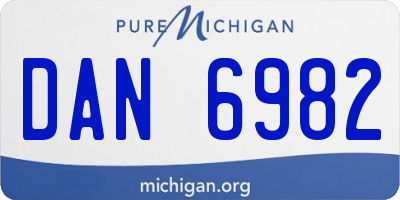 MI license plate DAN6982