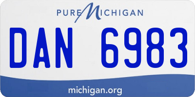 MI license plate DAN6983