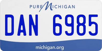 MI license plate DAN6985