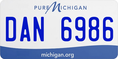 MI license plate DAN6986