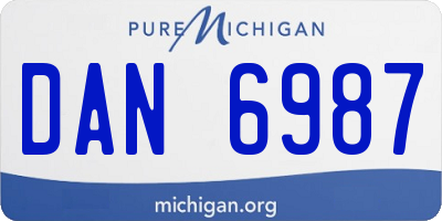 MI license plate DAN6987