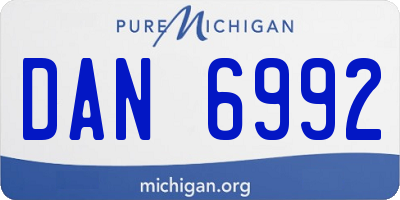 MI license plate DAN6992