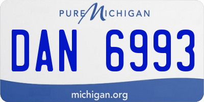 MI license plate DAN6993
