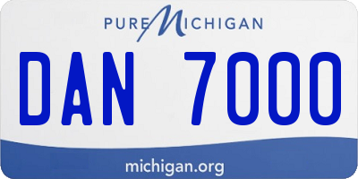 MI license plate DAN7000