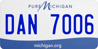 MI license plate DAN7006