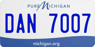 MI license plate DAN7007