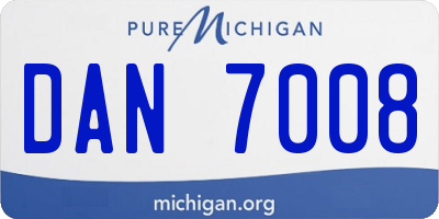 MI license plate DAN7008