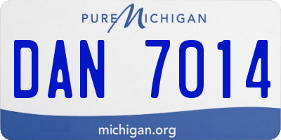 MI license plate DAN7014